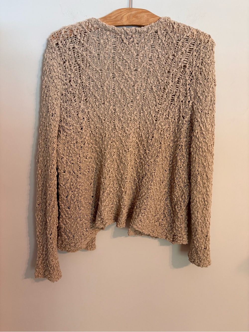 Lucky Brand Boho Oatmeal Crocheted Shrug cardigan - Picture 2 of 8